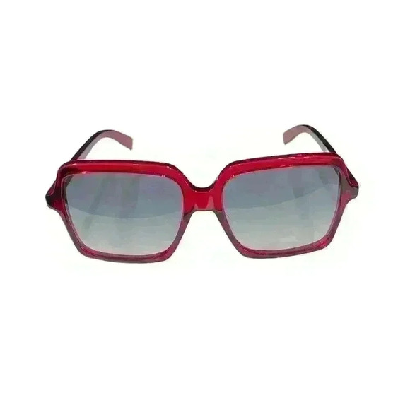 Saint Laurent Dark Red Square Tinted Sunglasses New with case and cleaning cloth - Picture 3 of 6